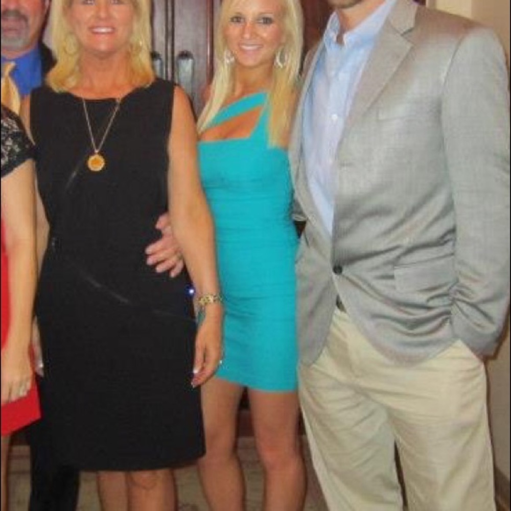 Teal formfitting minidress
